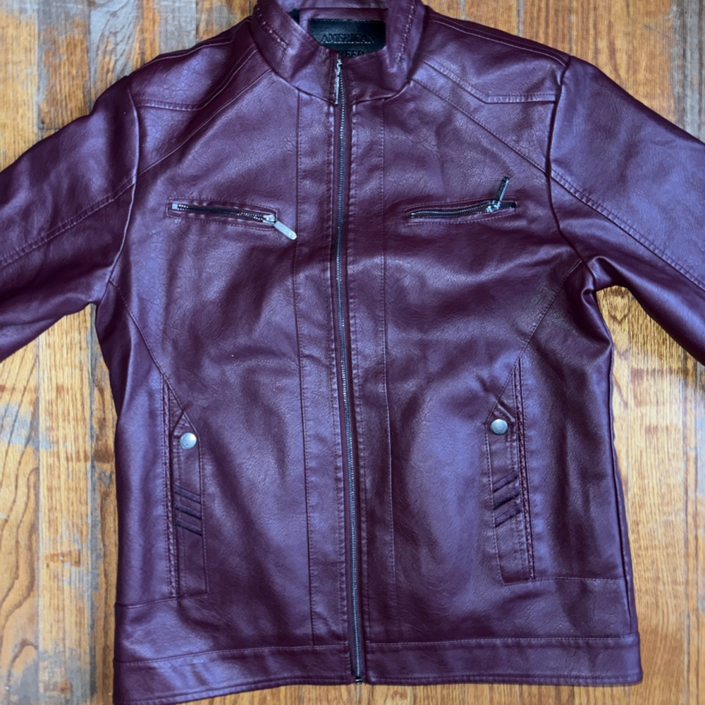 American Breed, Red, Leather-Bombed Jacket